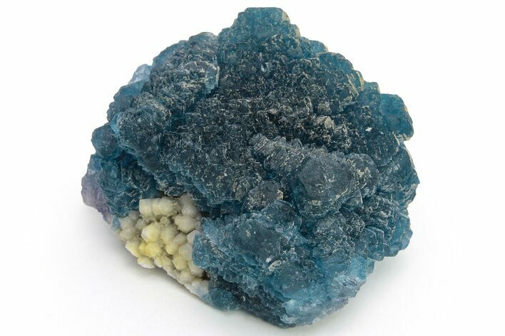 Blue, Cubic/Octahedral Fluorite Encrusted Quartz - Inner Mongolia #224776